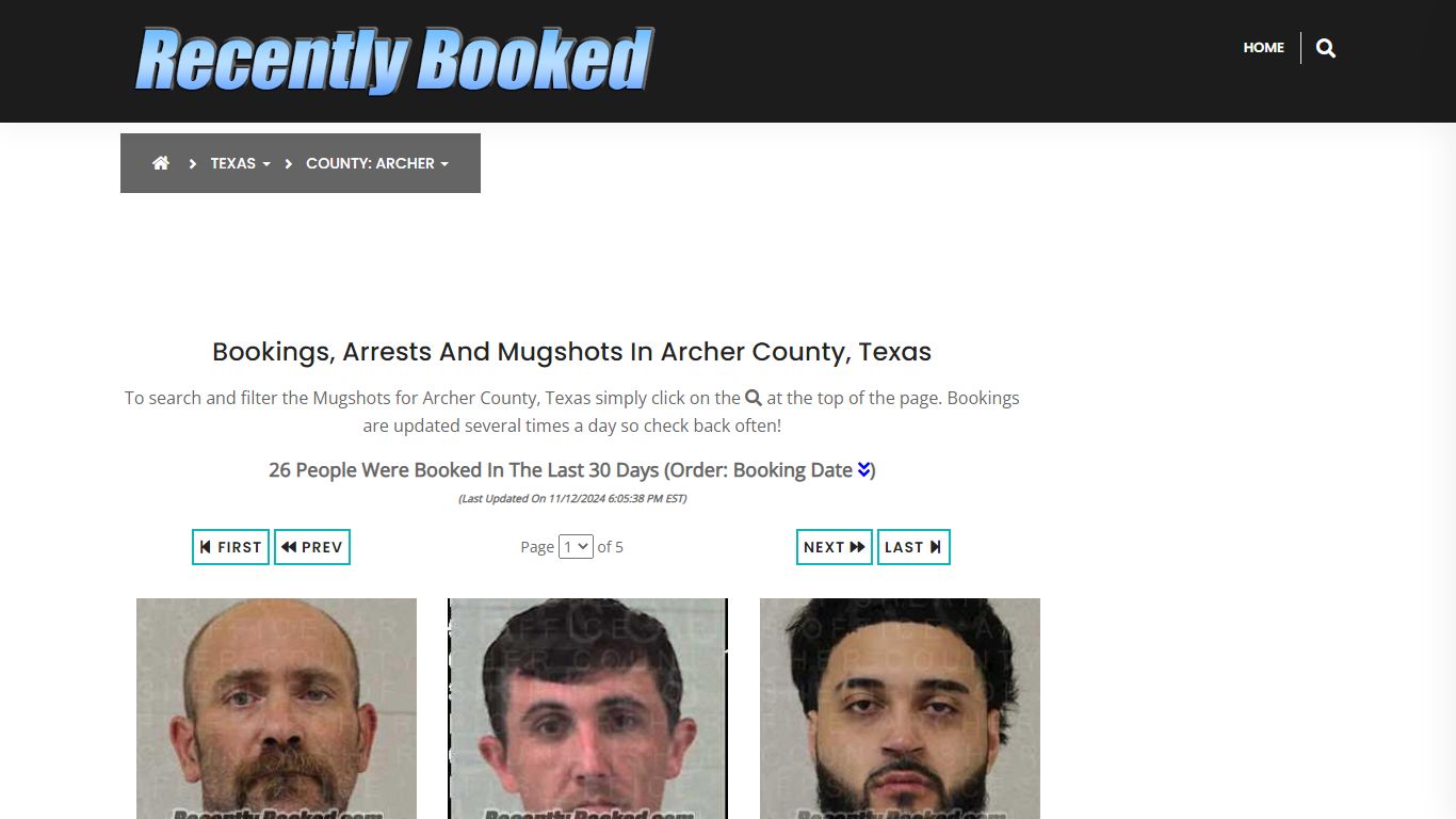 Bookings, Arrests and Mugshots in Archer County, Texas - Recently Booked