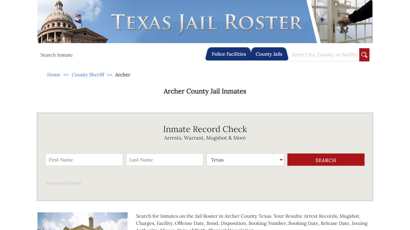 Archer County Jail Inmates - Jail Roster Search